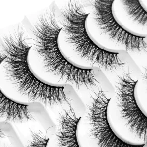 10 Pairs False Eyelash Professional Silk Mink Lashes Wispy Natural Eyelashes Customization Reusable Faux Lashes