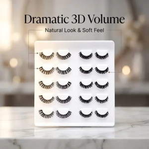 10 Pairs False Eyelashes Variety Set Luxury Mixed Styles Wispy Natural Cat Eye Dense Strip Lashes With Tray Premium