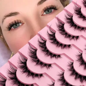 10 Pairs Faux Mink Lashes Silk Eyelashes Volume Lash Strips Faux Cils Naturel Faux Mink Eyelashes