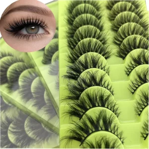 10 Pairs Full Strip Eyelash Soft Matte Black Band Natural Fluffy Vegan Lashes Factory