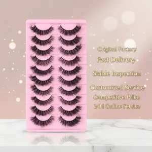 10 Pairs Full Strip Lash Messy Fluffy Black Cotton Band Eyelashes Beauty Supplies Synthetic Hair False Eyelashes