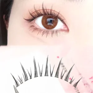 10 Pairs Handmade Little Devil Style Transparent Plastic Full Strip Natural False Eyelashes Thick Eyelash Popular False Lashes