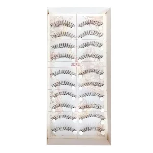 10 Pairs Large Capacity Transparent Stem One Piece Set Natural Soft Full Strip Eyelashes