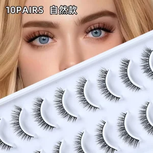 10 Pairs Natural 3D Faux Mink Eyelashes Natural Look False Lashes Silk Eyelashes