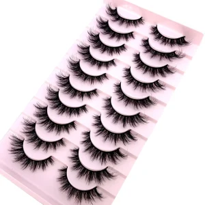 10 Pairs Natural False Eyelashes Long 3D Mink Lashes Eyelash Extension for Beauty