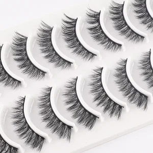 10 Pairs Natural for Faux Mink Lashes Versatile Volume False Eyelashes Soft Black Band Mixed Thickness Custom 20mm Daily