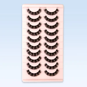 10 Pairs OEM ODM Cruelty Free Synthetic Hair for False Eyelashes Russian for Natural Wispy Lashes Natural Length for Private