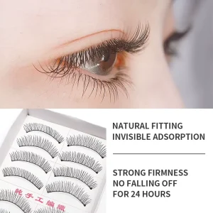 10 Pairs Short Fluffy Faux Mink Eyelashes Strip Lashes Natural Long False Eyelashes Handmade Volume 3d Lashes