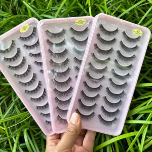 10 Pairs Water proof Packing Makeup Fake Mink Strip Lashes 100% Real Mink False Eyelashes 3d Mink Lashes Eyelash