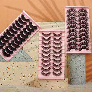 10 Pairs in 1 Multi Pack False Eyelashes 3D Soft Faux Mink 25mm Dramatic Long False Lashes