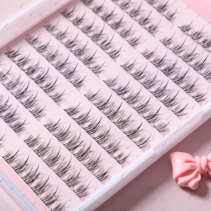 10 Row Eyelash Cluster Kit Natural Wispy Cluster Lashes Individual Lashes Tweezer Bond & Seal Remover Easy Wear