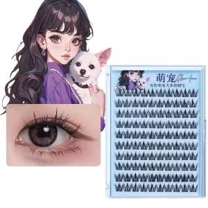 10-Row Glue-Free Eyelash Clusters Natural Lightweight Pre-Glued D-Curl Press-On Lashes