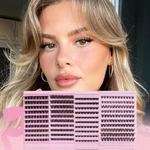 10-Row Segmented False Eyelashes, Thick Cluster Lash Fiber Extensions