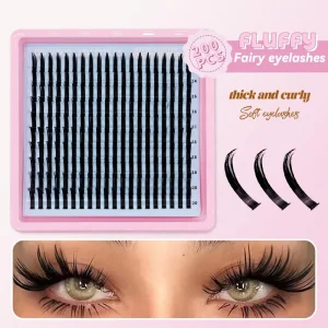 10 Rows Handmade Fairy 14 20mm Easy Stick Single Cluster Natural Segmented Cartoon Fiber PBT Soft False Eyelashes Brand