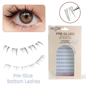 10 Rows Pre Glue Bottom Lashes DIY Cluster Down Lashes Extensions Lower Eyelashes OEM ODM