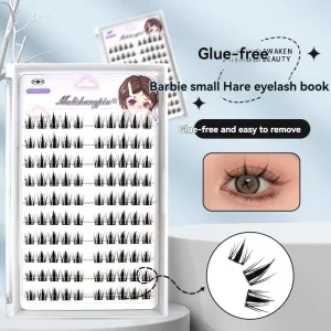 10 Rows Wild Rabbit Cluster False Eyelashes Natural Look Glue Free Reusable Self Adhesive Lashes