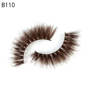 10 Styles 18mm Brown Mink Strip Eyelashes Cruelty-Free Vegan 3D Colored Mink Lashes Popular Full Strip Eyelash