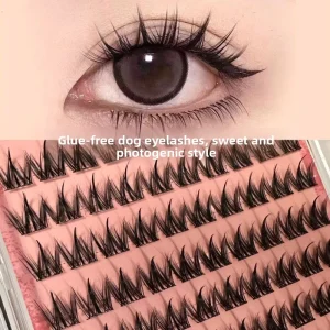 100 Clusters High capacity Glue free Synthetic Hair Little Milk Dogstyle Faux Lasheseffortless Voluminous