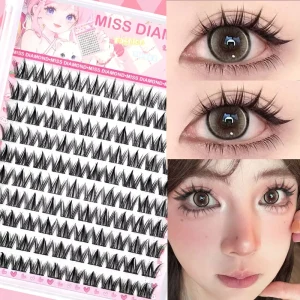 100 Clusters Large Capacity Glue-Free No-Band Natural Manga Cluster False Eyelashes