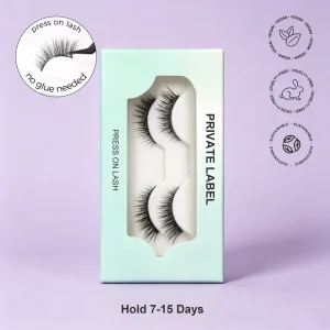 100% Cruelty free No Glue Eyelash Strip Waterproof 3D Press on Lash Natural Looking Full Strip Pre Glued Lashes