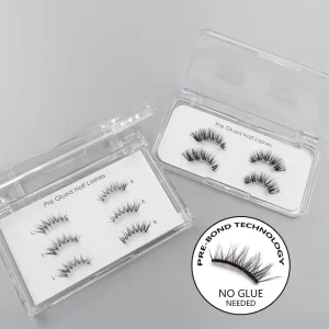 100% Handmade Full Strip Individual Eyelashes Self Sticky Waterproof Vegan Cruelty Free 3D Fluffy Black Lashes
