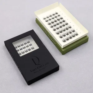 100% Handmade Vegan Cruelty Free Press on Lashes Invisible Clear Band Custom Logo Box 3D Effect No Glue Required