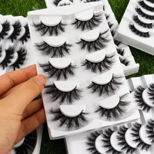 100% Real Handmade Mink Eye Lashes 5 Pairs Set Curl Thick Natural False Eyelashes Private Label Women Eye Lashes
