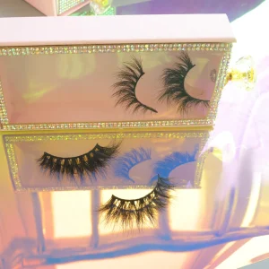 100% Real Mink Wispy Natural Mink Eyelashes Handmade Reusable Lash Strips Custom logo Mink Lashes