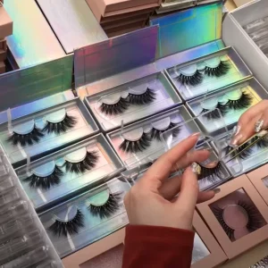 100% Siberian Mink False Eye Lashes Natural Wispy Strip False Eyelashes for Custom Brand