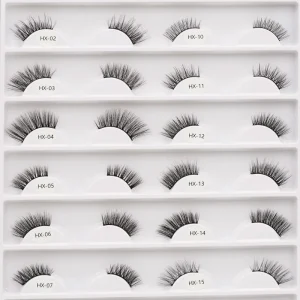 100% Vegan Half 3d Faux Mink Lashes Black Cotton Band Flexible Natural Full Strip Lashes Vendor