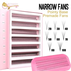 1000Fans Mix Thin Root Narrow Pointy Base Handmade Synthetic Mink Eyelash Extension 2D-14D Narrow Volume Fan Lashes