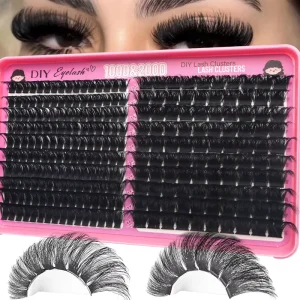 100D 120D 150D 200D DIY Cluster Lashes Fluffy Faux Mink Russian 8 16mm C D Curl Pre cut Segment Wispy Cluster Lashes Extension
