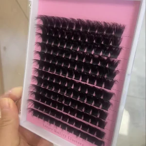 100D 150D 200D Diy EyeLash Cluster Kit Spikes Lashes Custom logo Diy Lash Extension Kit with Tweezers and Bond Seal