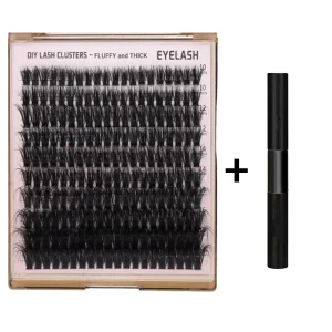 100D 200D Natural DIY Lash Clusters Kit Private Label Logo Fluffy Faux Mink Eyelash Clusters