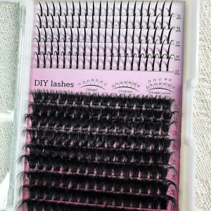 100D 9-16mm DIY Natural Cluster Lashes ultra Thin Band FLUFFY THICK Long Individual Mixed Segment Diy False Eyelashes