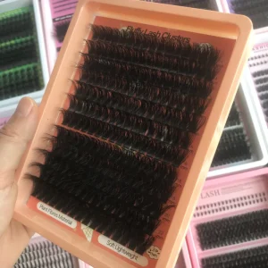 100P Bulk Manga Spike Lash Clusters D Curl Premium Cashmere PBT DIY Extension Custom Logo Tray