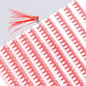 100pcs Synthetic Hair Machine Made 10 Row Color Gradient False Eyelashes Set 0.6 0.9cm Length DIY for Stage Cosplay Holiday