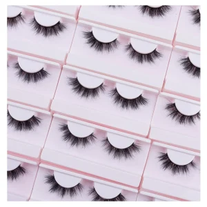 10mm 15mm Faux Mink Lahes 3d Strip Eyelashes Custom Private Label Natural Soft Fluffy Silk Eyelashes