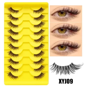 10mm-18mm Half Eyelashes Private Label Clear Band Small Eyelashes Short Cateye Half Lashes for Beauty Makeup