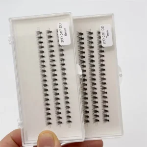私人标签 10p 20p 30p 40p 0.07 单个预切割分段 热粘合眼睫毛 DIY 貂皮簇睫毛延伸