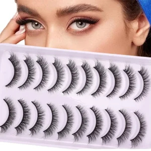 10pcs 25mm 3D Thick Magnetic False Eyelashes Natural Style