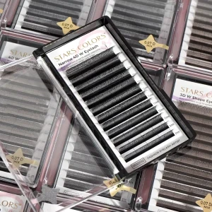 12 Lines Pestanas YY 3D 4D 5D 6D W Shape Eyelash Extension Matte Black WYY Weave Clover Individual Cilios