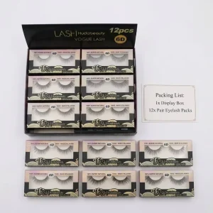 12 Pairs 6D Hand made False Eyelashes Natural Looking Synthetic Silk Lashes Set Vogue Lash For Beauty Makeup