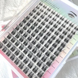 12 Rows Fan Eyelashes 10-16mm Sharp Base Eyelash Extensions Lash Spikes Synthetic Handmade Cluster Lashes