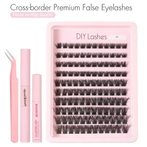 120PCS Sunflower Cluster Lashes DIY Eyelash Cluster Kit Wispy Natural False Eyelashes Thin Band Eye Lashes