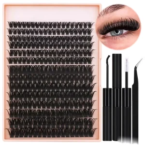 120pcs Separate Tray Cluster Lashes Consistent Fiber Size Timeless Texture Retro Style Party Portrait Styling