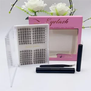 13 Styles 14 Rows 8 16mm Mixed Sizes Segmental False Eyelashes Glue LC Series DIY Cluster Eyelashes Set