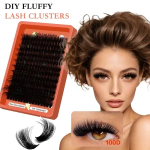 14 24mm 100D 3D Fluffy Cluster Lashes Pre Cut DIY Lashes Soft PBT Fiber Cruelty Free