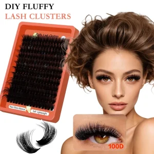 14 24mm 80D 100D Mix D Curl 3D Fluffy Cluster Lashes Soft Premium PBT Fiber DIY Pre Cut Private Label Eyelash Extension
