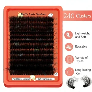 14-24mm Mixed-Length Curly Segment DIY Eyelashes Cruelty-Free Soft PBT Fiber Pre-Cut Lashes